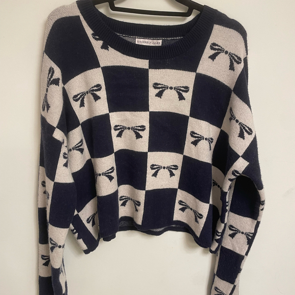 Sincerely Jules Bow Patterened Sweater Size XL - Picture 3 of 4